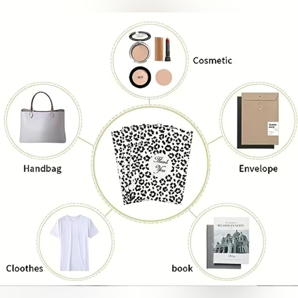 20 ct New Thank you, Leopard Print Polymailers 10x13 - Picture 3 of 4